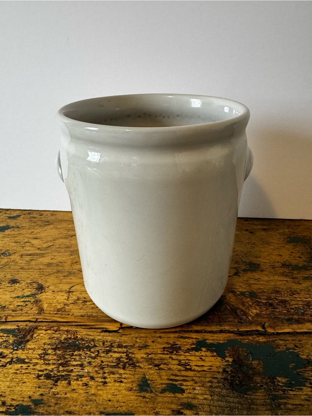 IKEA White Glazed Ceramic Crock Vase